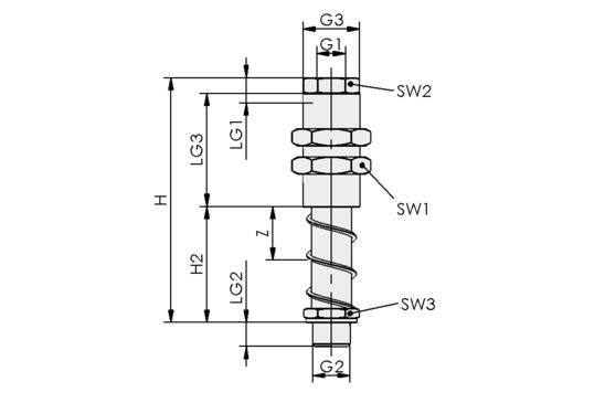 Schmalz FSTE-HD G1/2-AG 90 VG, Federstößel mit Dämpfung und Höhenausgleich, Heavy-Duty, P\n: 10.01.02.00883-1