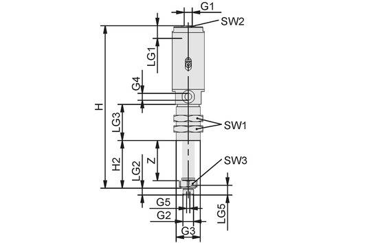 Schmalz FST-LOCK-HD G1/4-AG 50 NC AB, Arretierbarer Federstößel mit Klemmung und Höhenausgleich, P\n: 10.01.02.01535-1