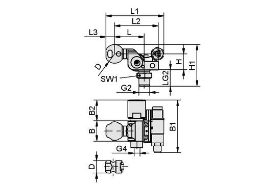 Schmalz HT-SG A2 I 10 31 G3/8-AG AV VS, Halter für Sauggreifer, P\n: 10.07.06.00590-1