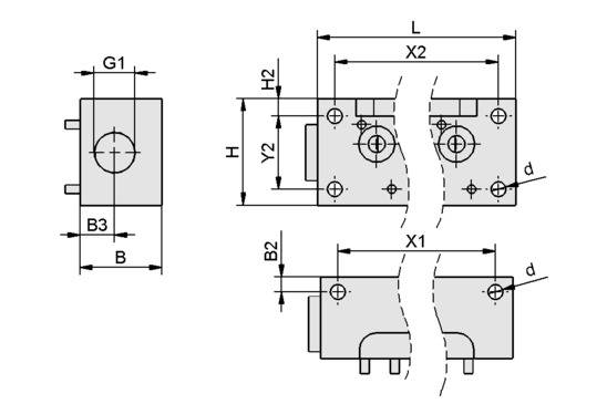 Schmalz GP 2 SMP 15..30/SCP 20..30, Druckluftverteiler als Sammelanschluss und zur Verblockung, P\n: 10.02.02.00917-1
