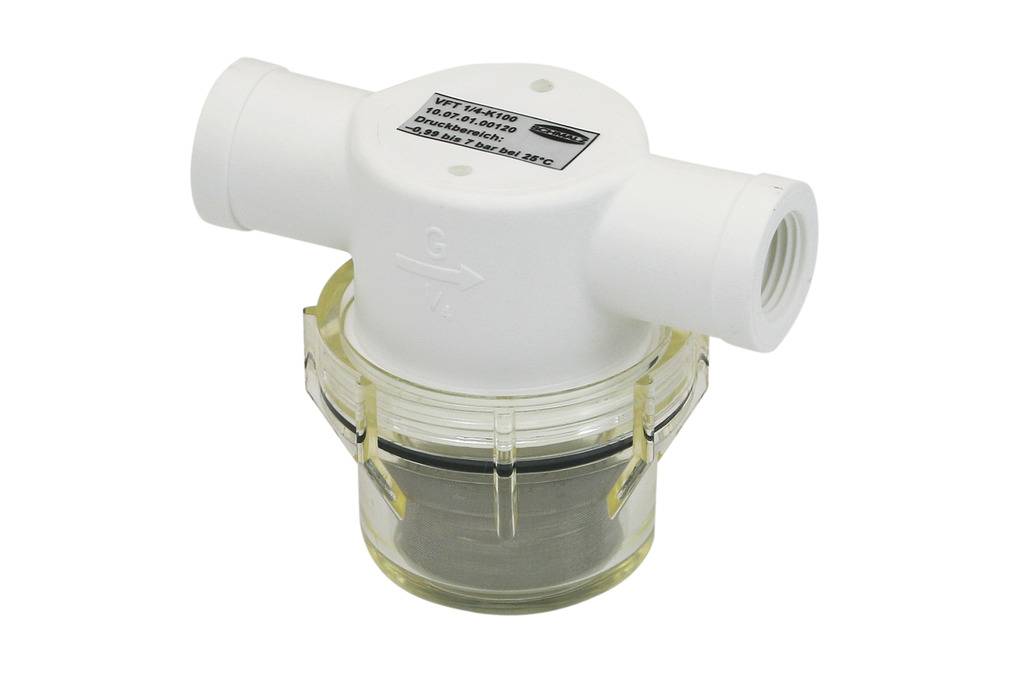 Schmalz VFT G1/4-IG 100, Vakuum-Tassenfilter mit Klarsichtgehäuse und austauschbarem Filter, P\n: 10.07.01.00120-0