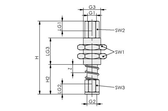 Schmalz FSTE M5-IG 5, Federstößel mit Dämpfung und Höhenausgleich, P\n: 10.01.02.00607-1
