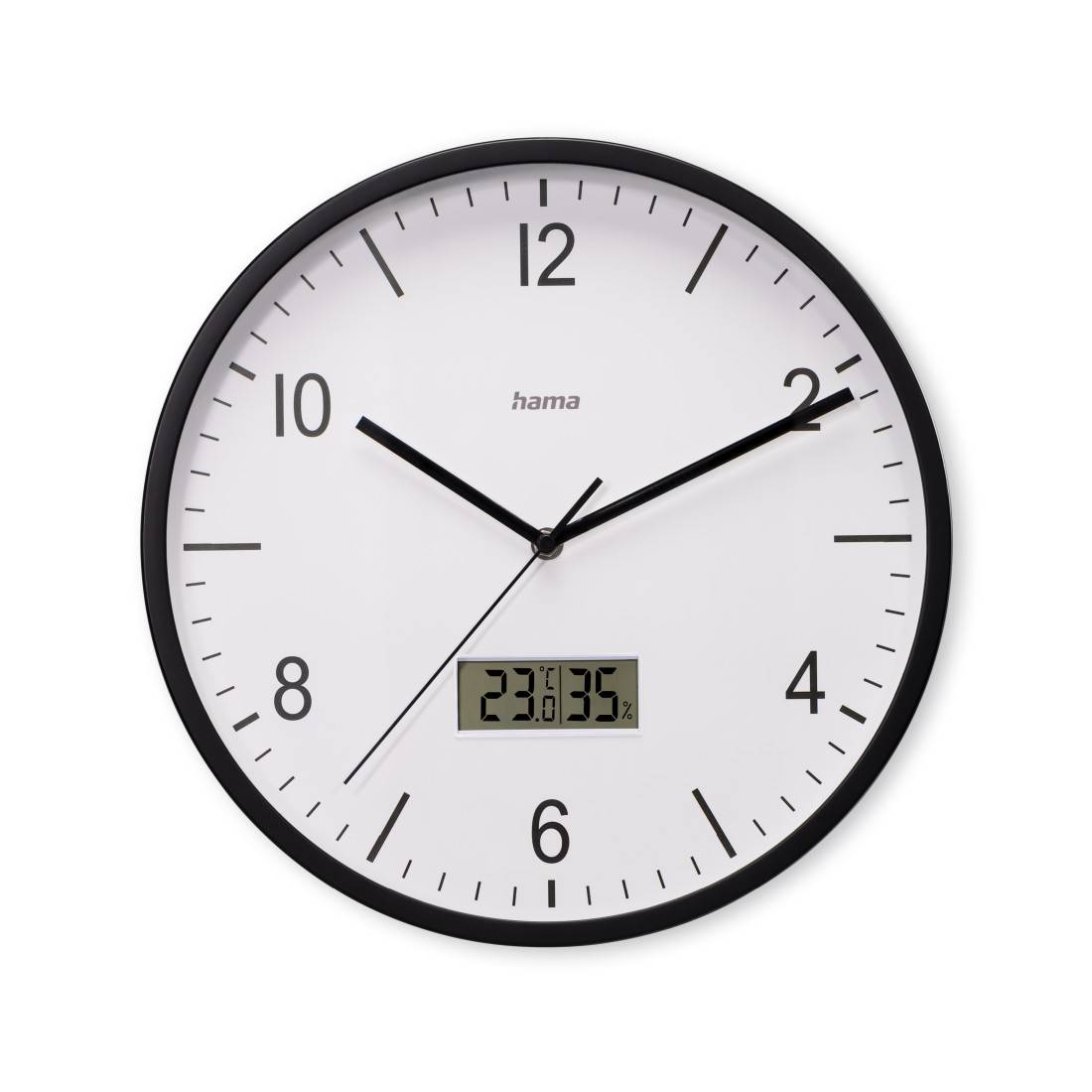 hama 00185887 Funkwanduhr "Lanzarote", m. Thermometer/Hygrometer, Ø 35cm, ohne Ticken, SW-0