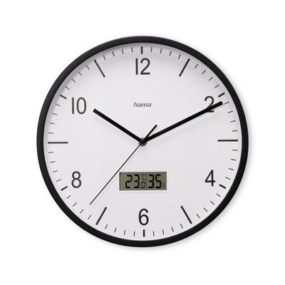 hama 00185887 Funkwanduhr "Lanzarote", m. Thermometer/Hygrometer, Ø 35cm, ohne Ticken, SW-0