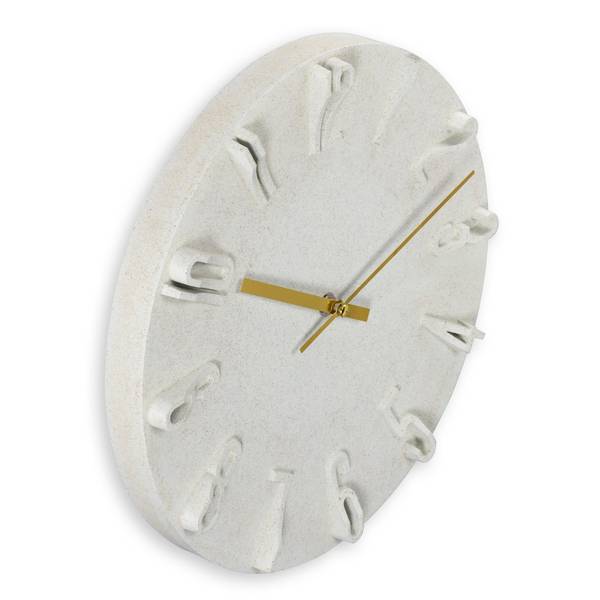 hama 00185880 Wanduhr "Korfu", Ø 30 cm, Quarzuhr, analog, 3D-Ziffern, Beige
