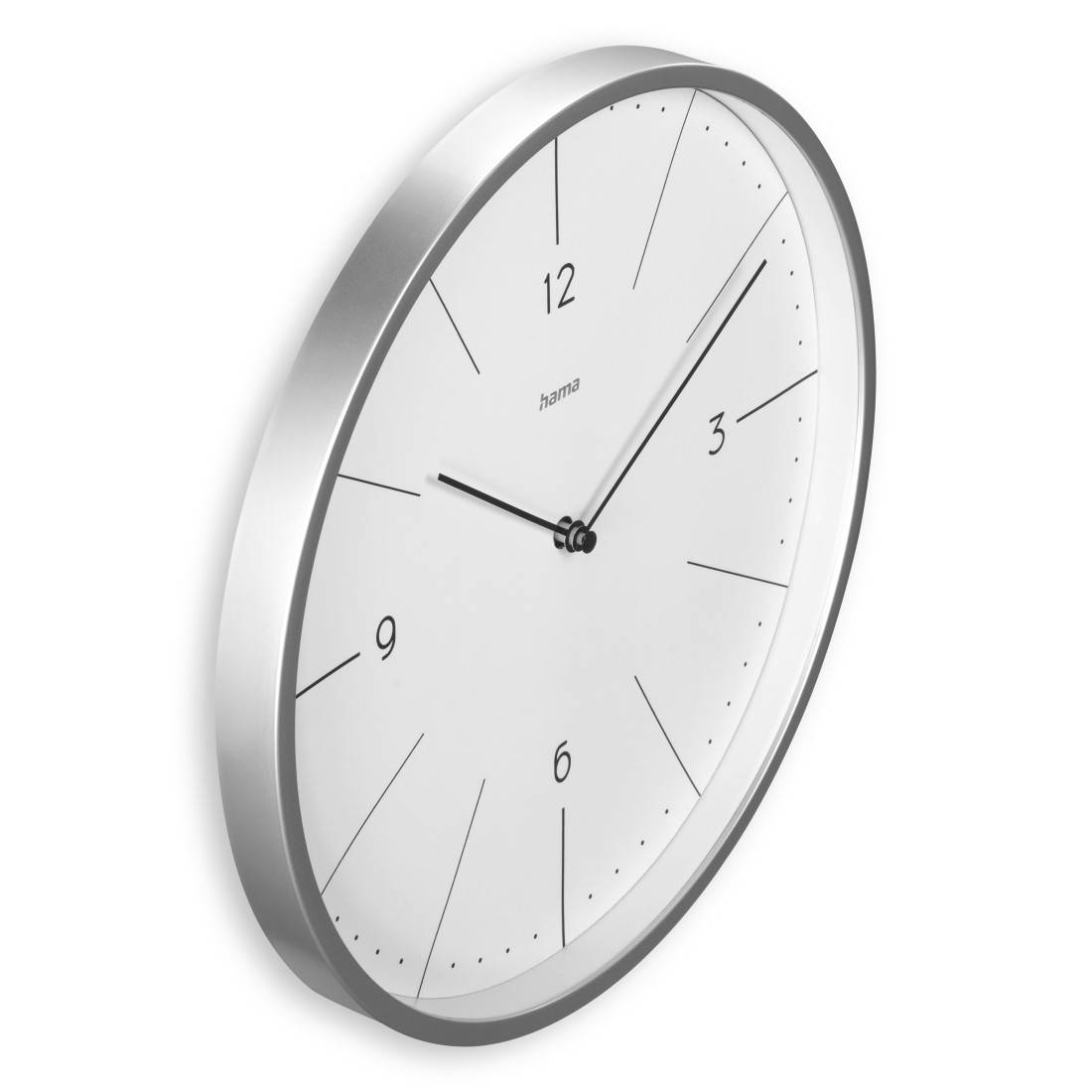 hama 00185884 Wanduhr "Sardinien", Quarzuhr, ohne Ticken, analog, Ø 30 cm, Grau-0
