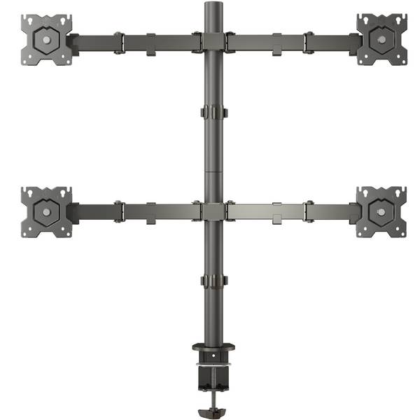 ONKRON Monitorhalterung 4x 13"-32", je 8 kg, VESA 75x75 & 100x100, Höhenverstellbar, Schwenkbar, Neigbar, D421E-B