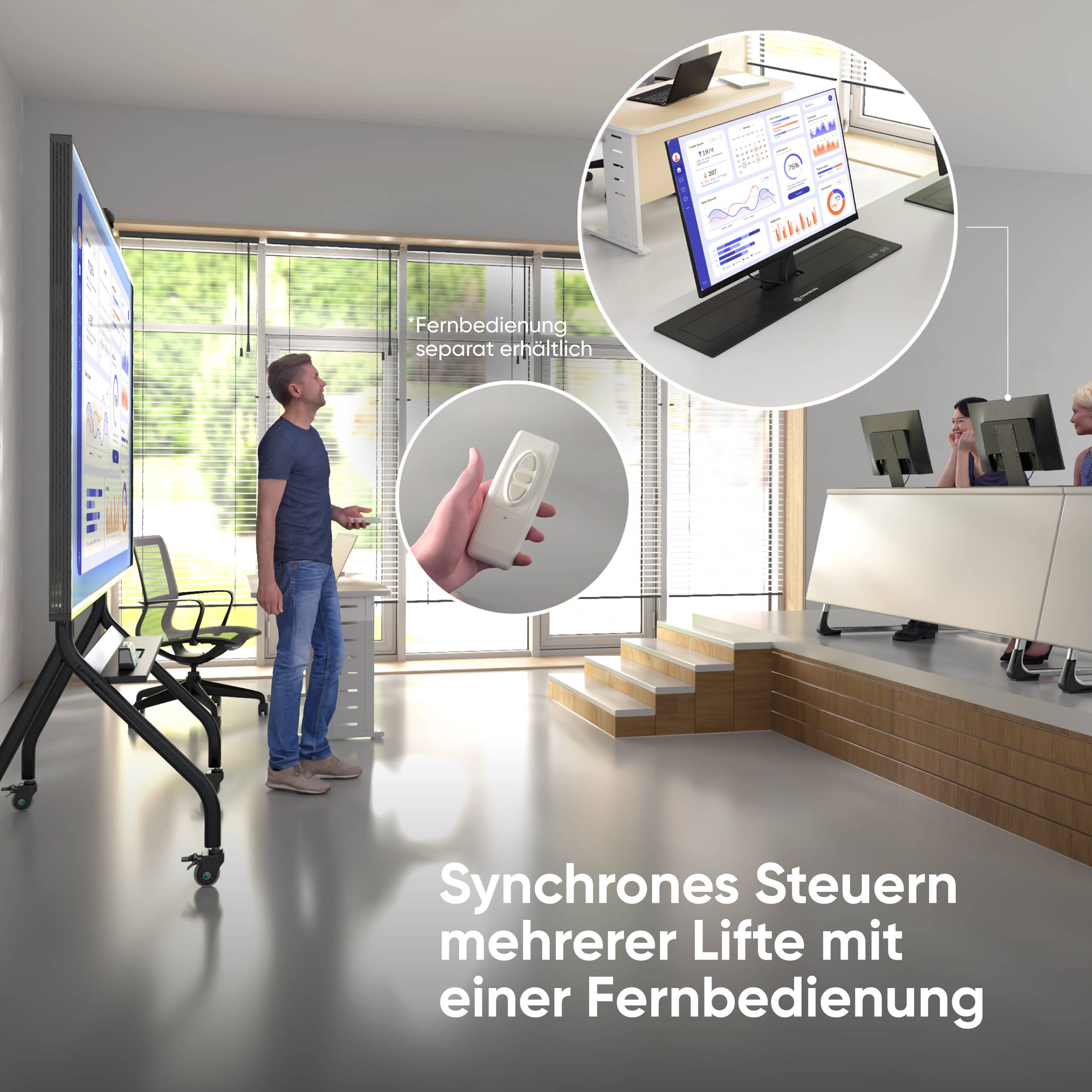 ONKRON Motorisierter Monitor Lift versenkbar für 16 - 24 Zoll Monitore bis zu 15 kg, VESA 75x75 & 100x100-1