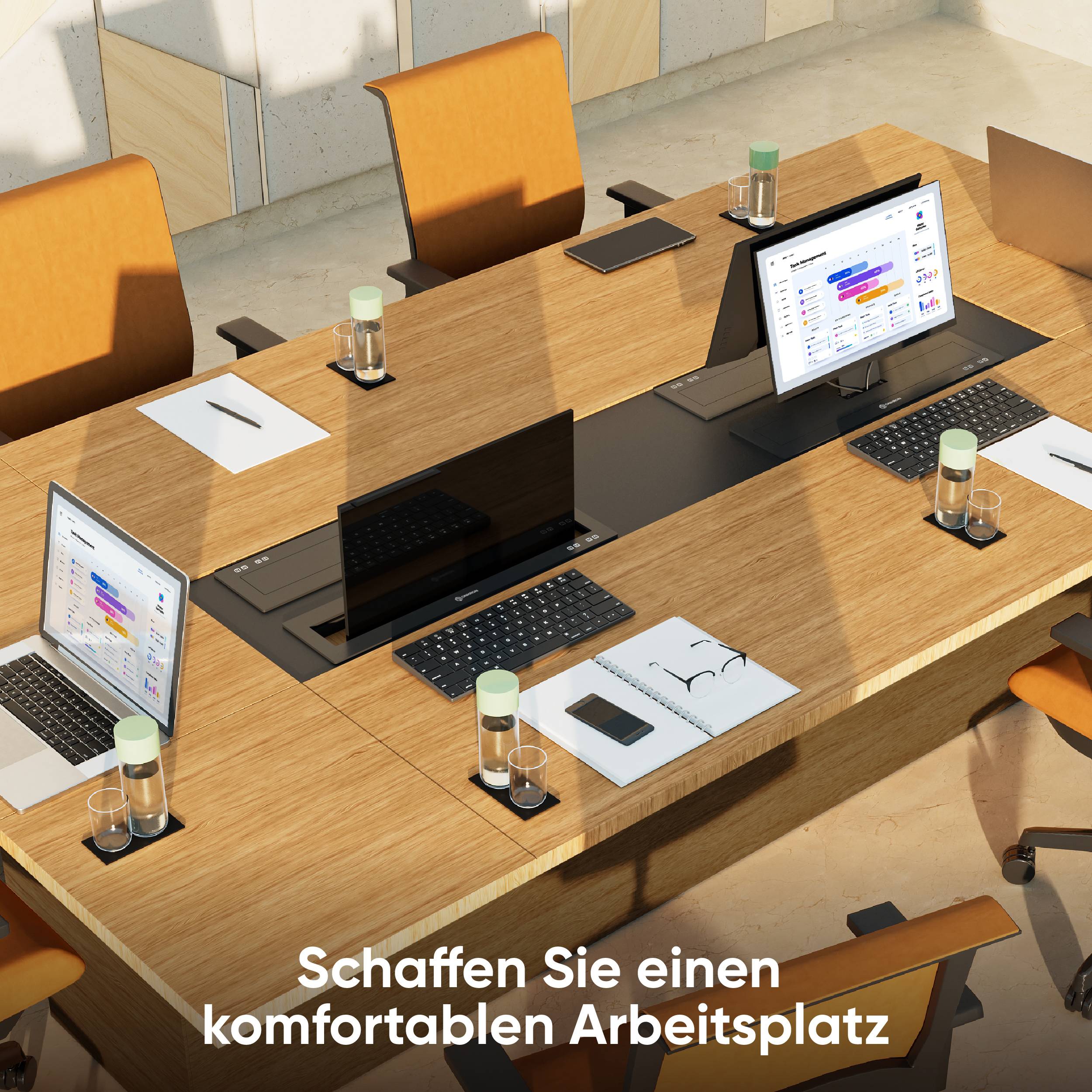 ONKRON Motorisierter Monitor Lift versenkbar für 16 - 24 Zoll Monitore bis zu 15 kg, VESA 75x75 & 100x100-2