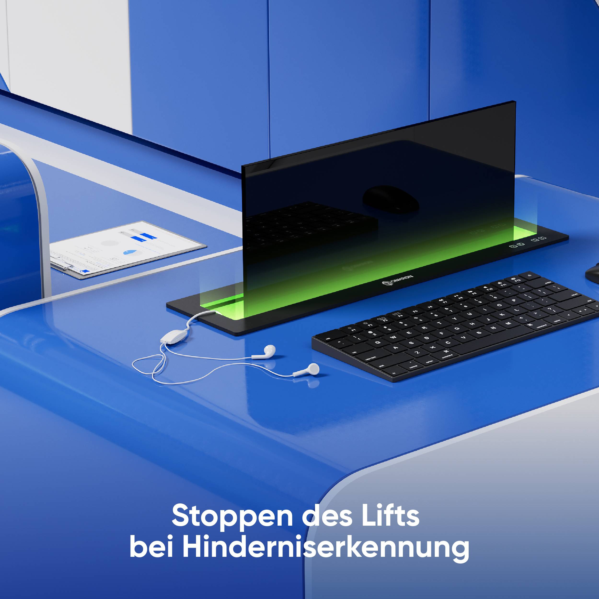 ONKRON Motorisierter Monitor Lift versenkbar für 16 - 24 Zoll Monitore bis zu 15 kg, VESA 75x75 & 100x100-4