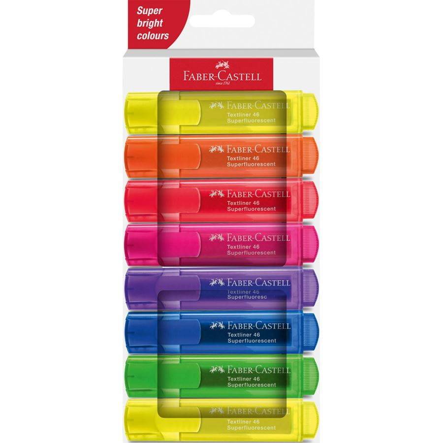 FABER-CASTELL Textliner 46 Superfluorescent - Textmarker - wasserbasierte Tinte - 1-2-5 mm (Packung mit 8)-1
