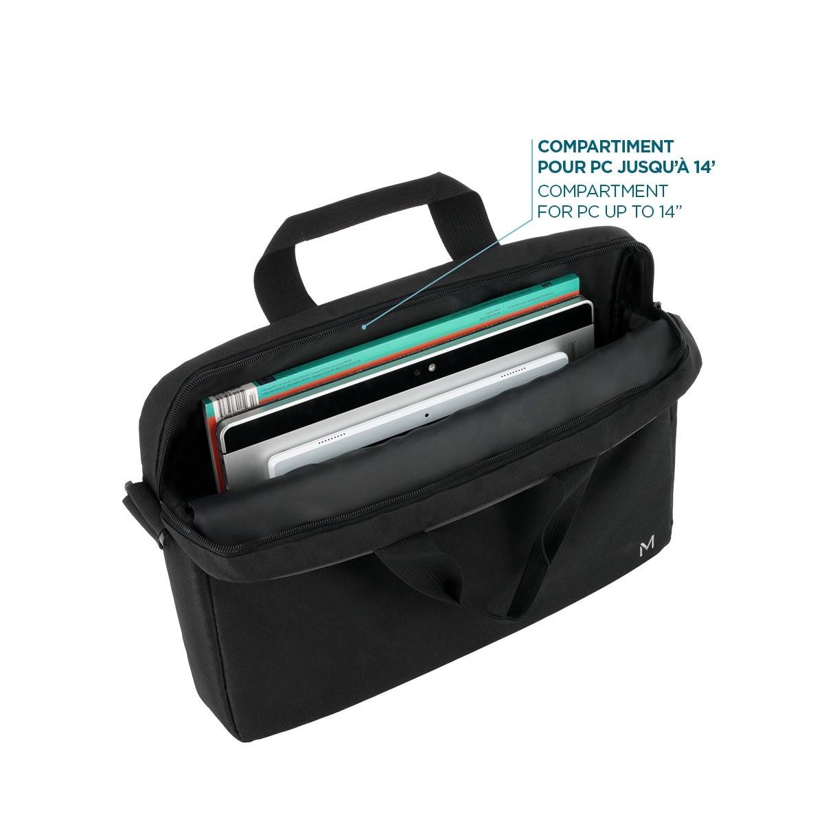 Mobilis TheOne Essential Briefcase Toploading 11-14'' Black and Grey-2