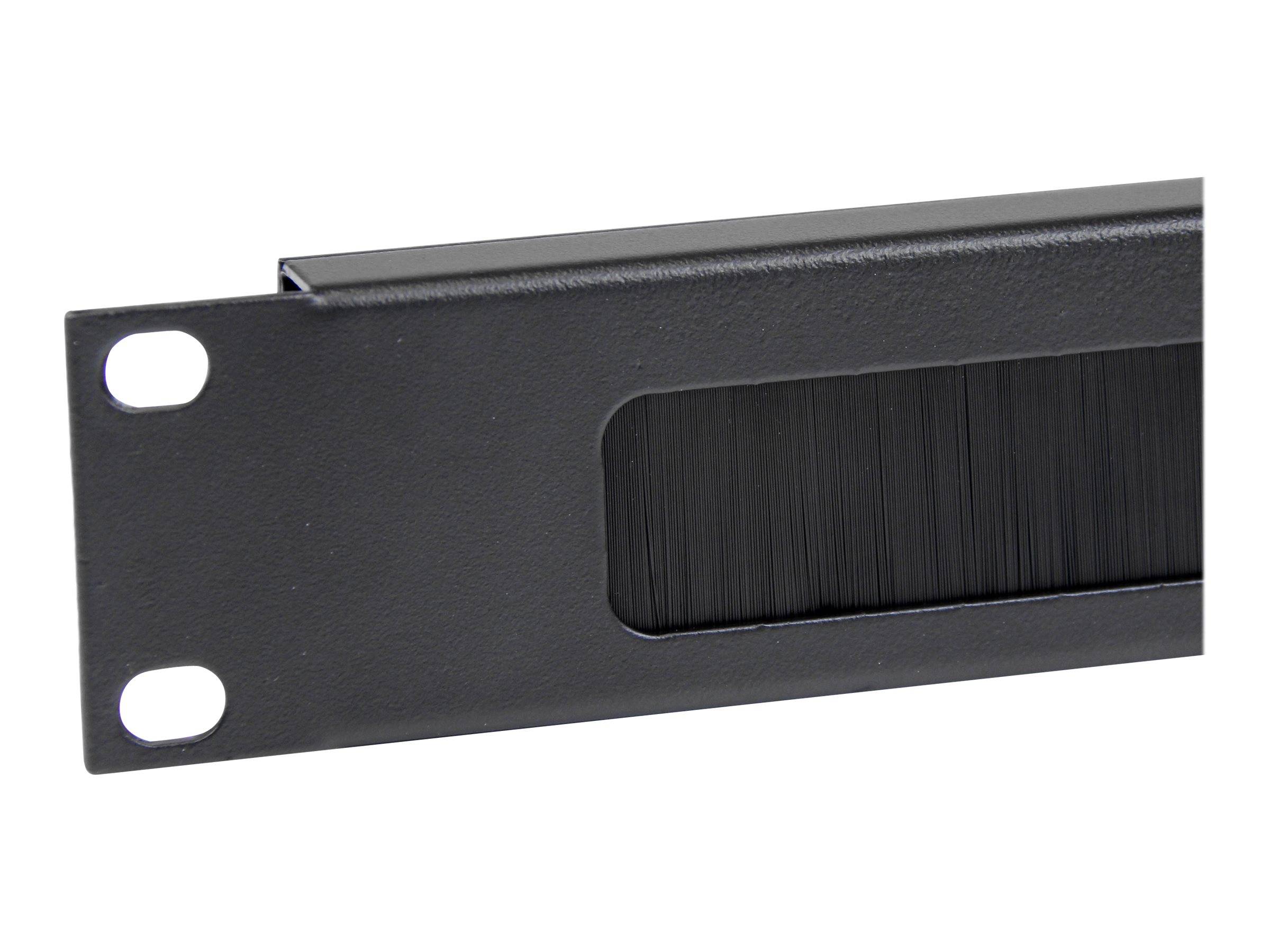 StarTech.com 1 HE Rackblende mit Bürste zur Kabeldurchführung - Kabelführungsplatte für Schaltschrank - Schwarz - 1U - 4-3