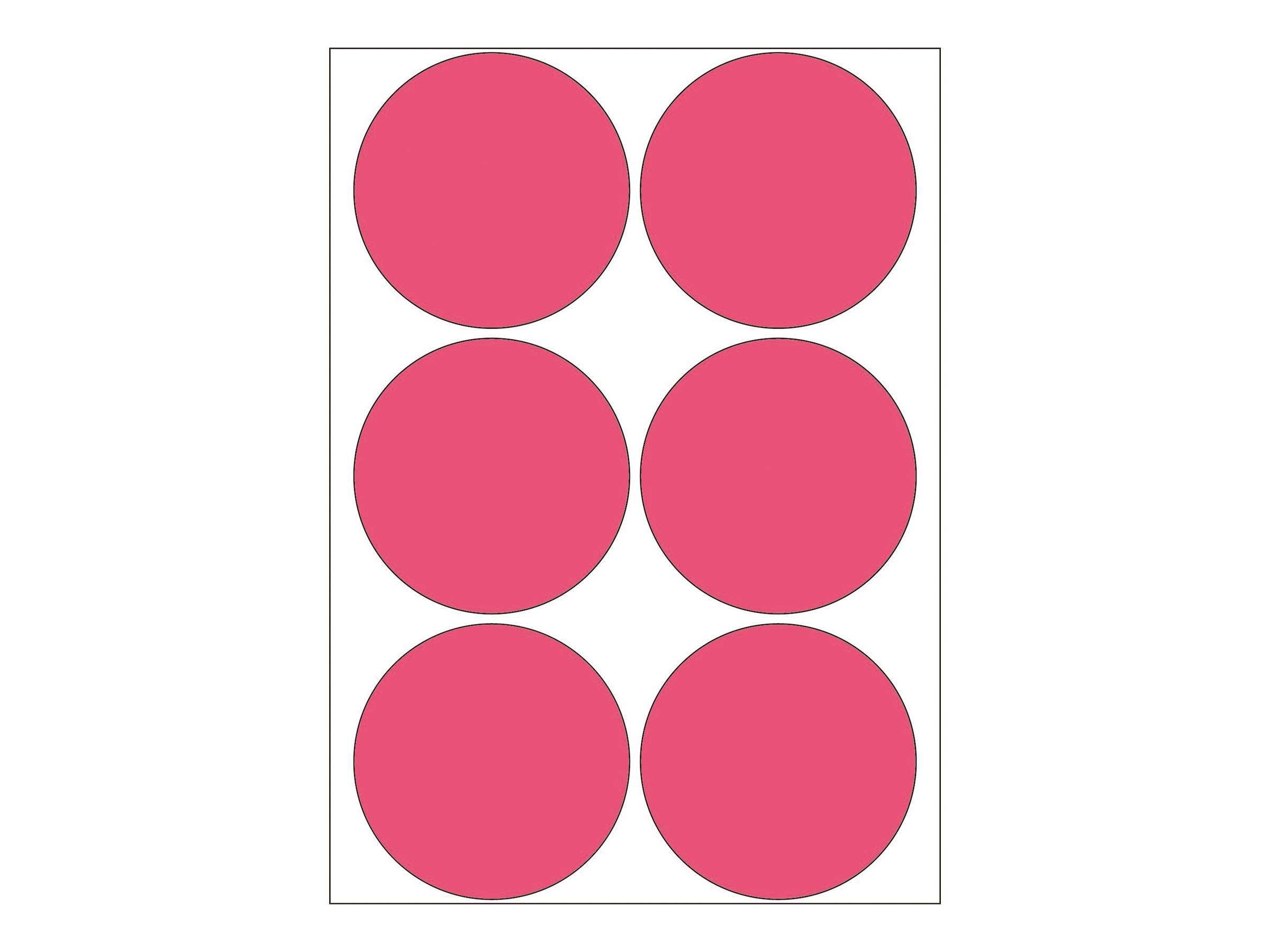 HERMA - Papier - permanenter Klebstoff - Luminous Red - 50 mm rund 144 Etikett(en) (24 Bogen x 6)-3
