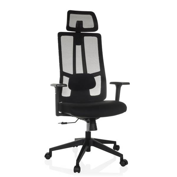 Bürostuhl Drehstuhl TRAMORE Sitz Stoff Rücken Netzstoff schwarz hjh OFFICE
