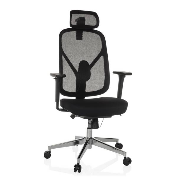 Bürostuhl Drehstuhl RALOO PRO Sitz Stoff Rücken Netzstoff schwarz hjh OFFICE