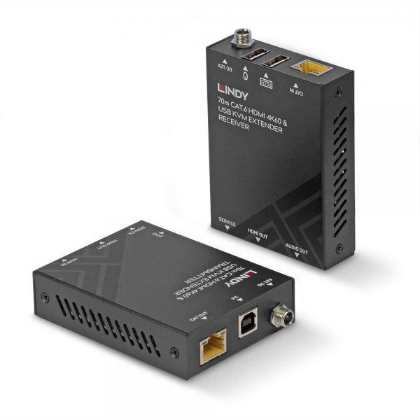 Lindy 70m Cat.6 HDMI 4K60 USB & Audio KVM Extender - Schwarz-0