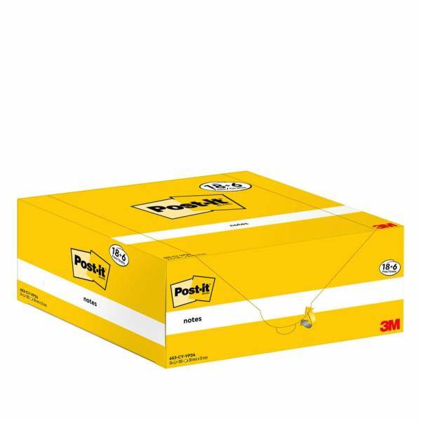3M - Post-It 653-CY-VP24, Rechteck, Gelb, Papier, 51 mm, 38 mm, 100 Blätter-2