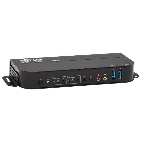 Tripp HDMI KVM, 2-Port 4K 60Hz 4:4:4, HDR, HDCP 2.2 Support, IR Remote and USB C-0
