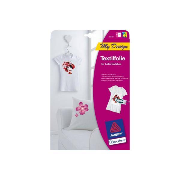 AVERY Zweckform My Design T-Shirt Transfer-Folie, DIN A4 (7201001)