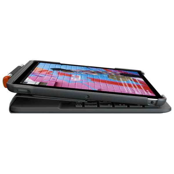 Logitech Slim Folio - Tastatur und Foliohülle - kabellos - Bluetooth - Pan Nordisch - Graphite - für-3