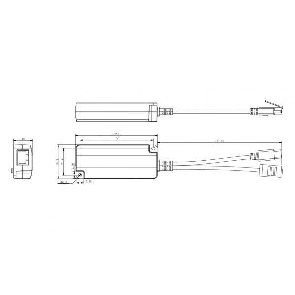 MicroConnect POE Splitter USB-C to RJ45 - 0,1 Gbps - Power over Ethernet-2