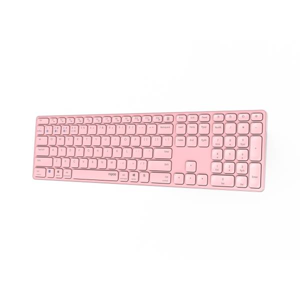Rapoo E9800M, Kabellos, RF Wireless + Bluetooth, QWERTZ, Pink-2