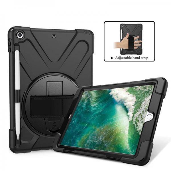 eSTUFF Defender Case - Hintere Abdeckung für Tablet - Schwarz - 9.7" - für Apple 9.7-inch iPad (5. Generation, 6. Gen-1