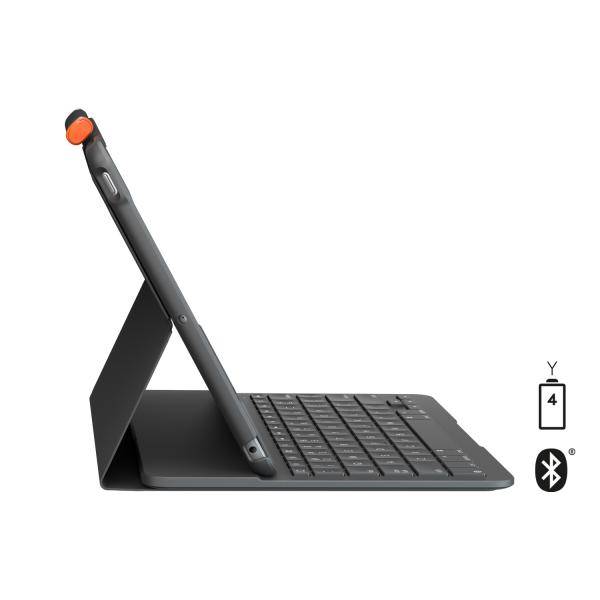 Logitech Slim Folio - Tastatur und Foliohülle - Bluetooth - Französisch - Graphi-2