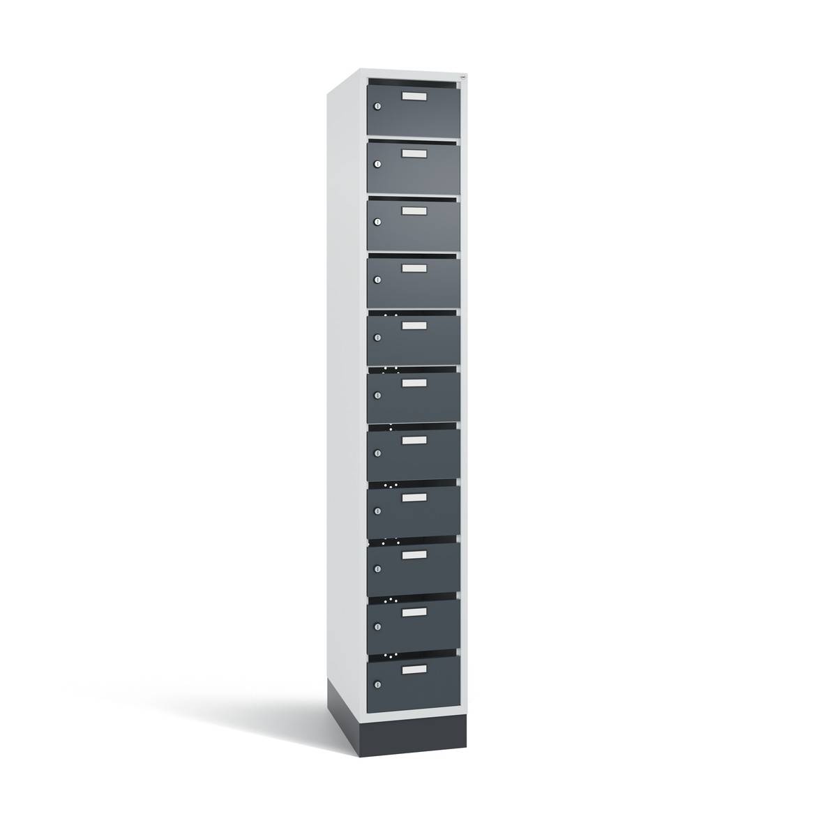 C+P Verteilerschrank Intro, H1950xB320xT490mm, 7035/7016-0