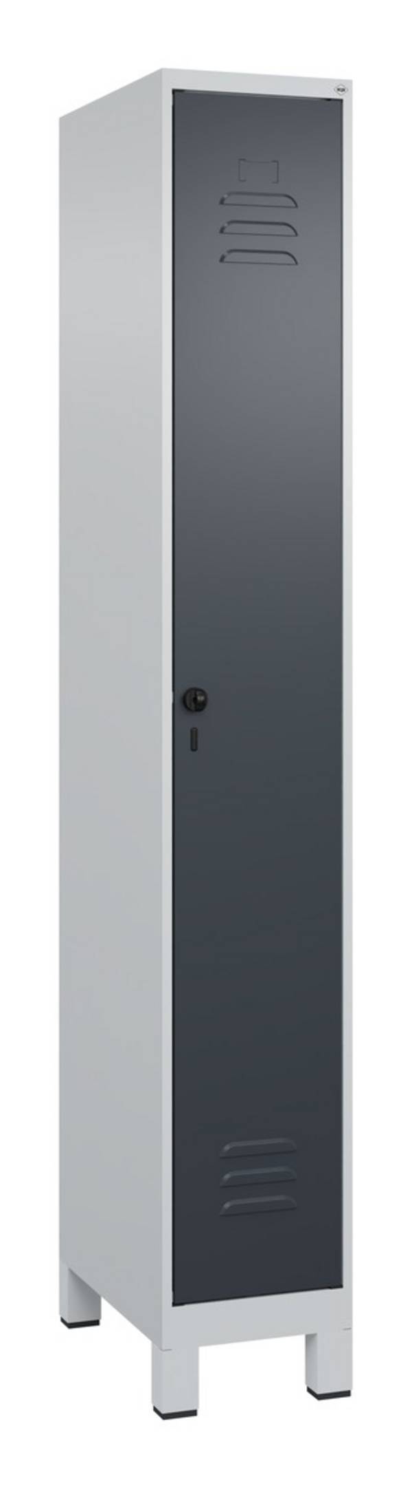 C+P Spind Classic PLUS, Füße, 1 Abteil, 1950x300x500mm, 7035/7016