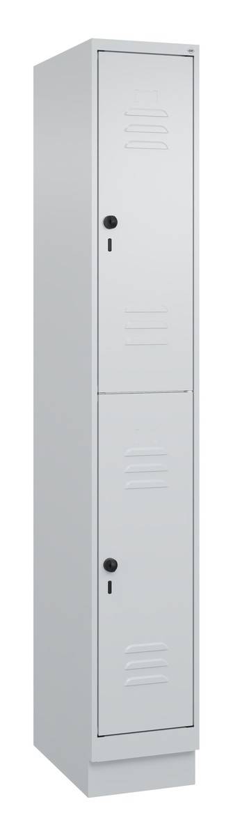 C+P Doppelstock-Spind Classic PLUS, Sockel, 1 Abteil, 1950x300x500mm, 7035/7035-0
