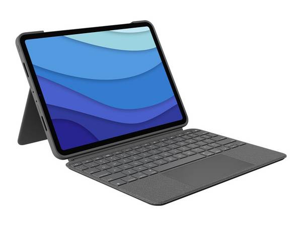 Logitech Combo Touch - Tastatur und Foliohülle - mit Trackpad - hintergrundbeleuchtet - Apple Smart connector - QWERTY -