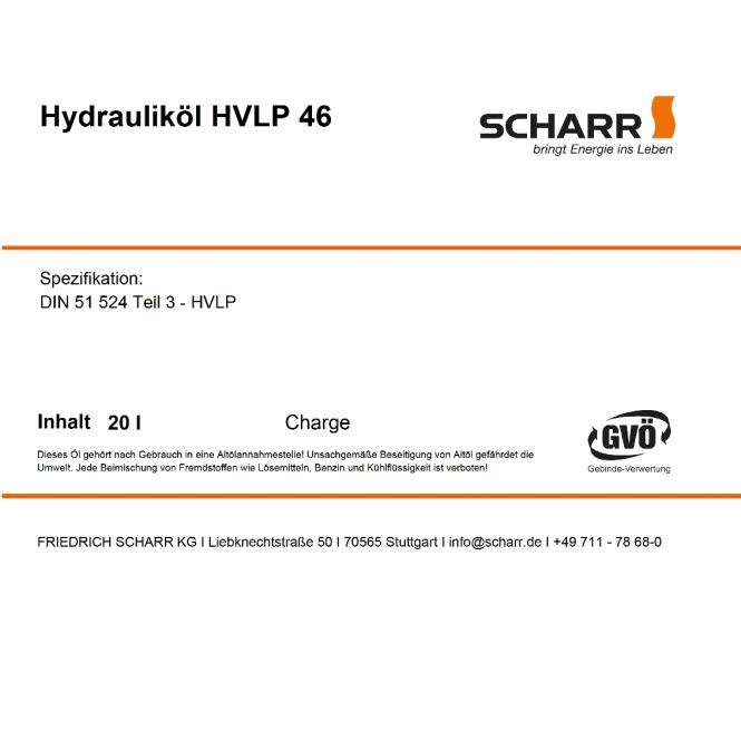 Scharr Hydrauliköl 46 (Scharr HVLP 46-60L)-1