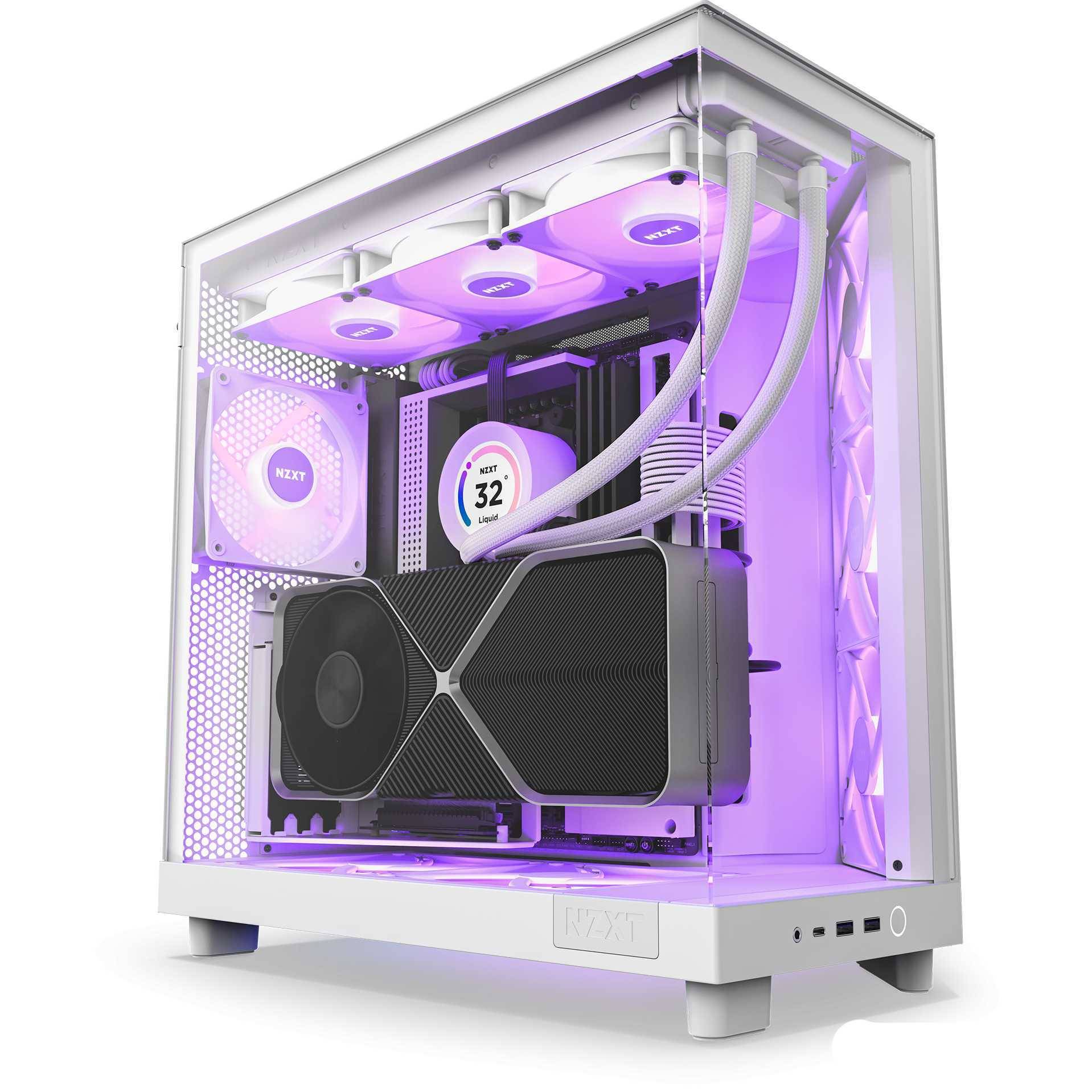 NZXT H6 Flow RGB Midi-Tower-Gehäuse weiß CC-H61FW-R1-3