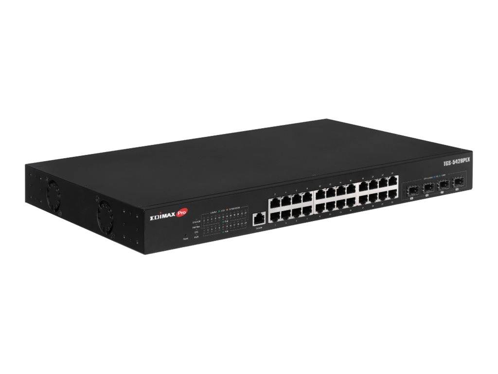 Edimax Pro TGS-5428PLX - Switch - surveillance, vlan, L2 - 24 x 2.5GBase-T + 4 x 10 Gigabit SFP+ (Uplink)-0