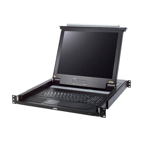 ATEN CL1000N CH Single Rail 19"-LCD-Konsole 19" 1HE CH-Layout PS/2-USB