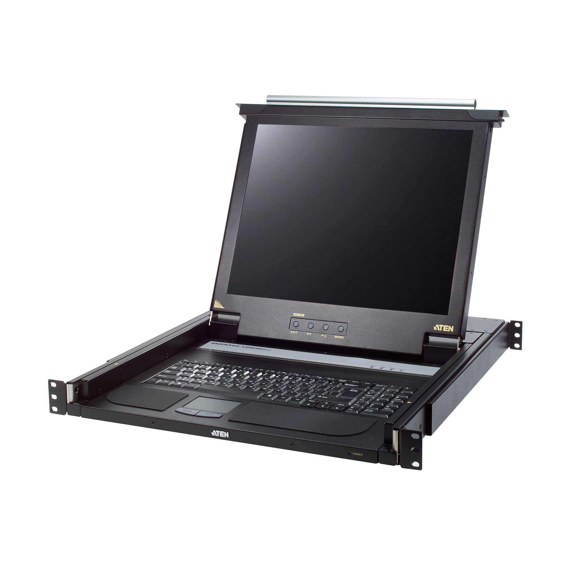 ATEN CL1000N CH Single Rail 19"-LCD-Konsole 19" 1HE CH-Layout PS/2-USB-0