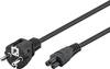 Goobay 93586 Netzkabel mit Schutzkontaktstecker & C5 Kupplung / Universal Stromkabel Kleeblattstecker / Schwarz / 2,00m