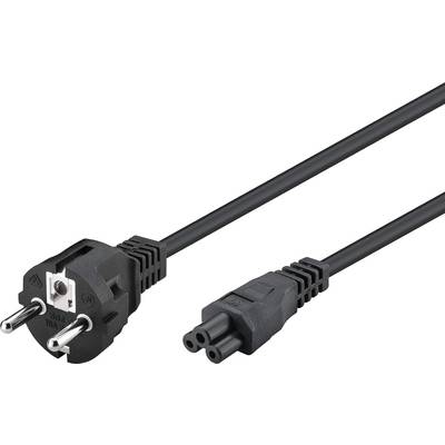 Goobay 93586 Netzkabel mit Schutzkontaktstecker & C5 Kupplung / Universal Stromkabel Kleeblattstecker / Schwarz / 2,00m-0