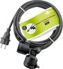 Goobay 65434 Doppel Verlängerungskabel Schutzkontaktstecker 250V Schutzkontakt 5 Meter Outdoor Verlängerung Schwarz