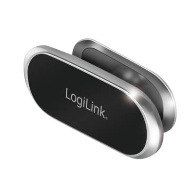 LogiLink Magnetischer Smartphone-Halter, 360° drehbar, bis 800 g, Aluminium, schwarz/silber-0