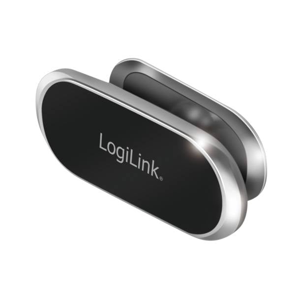 LogiLink Magnetischer Smartphone-Halter, 360° drehbar, bis 800 g, Aluminium, schwarz/silber
