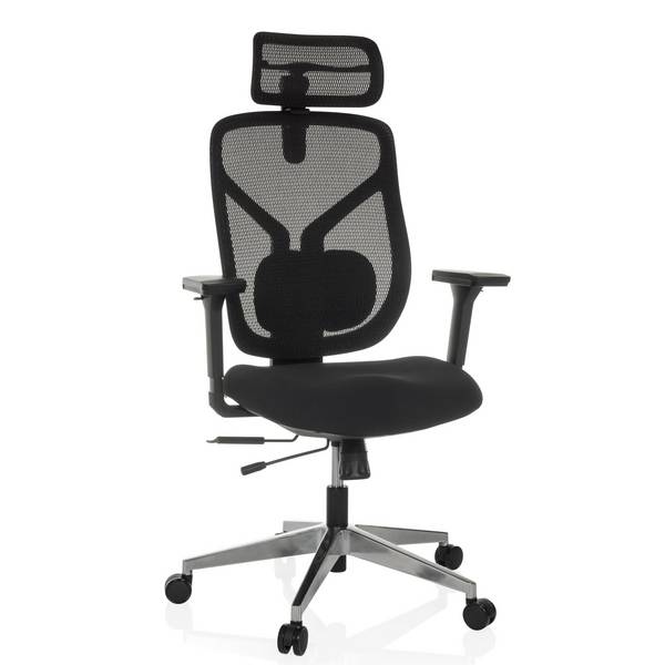 Bürostuhl Chefsessel CASSILIS B Sitz Stoff Rücken Netz schwarz hjh OFFICE