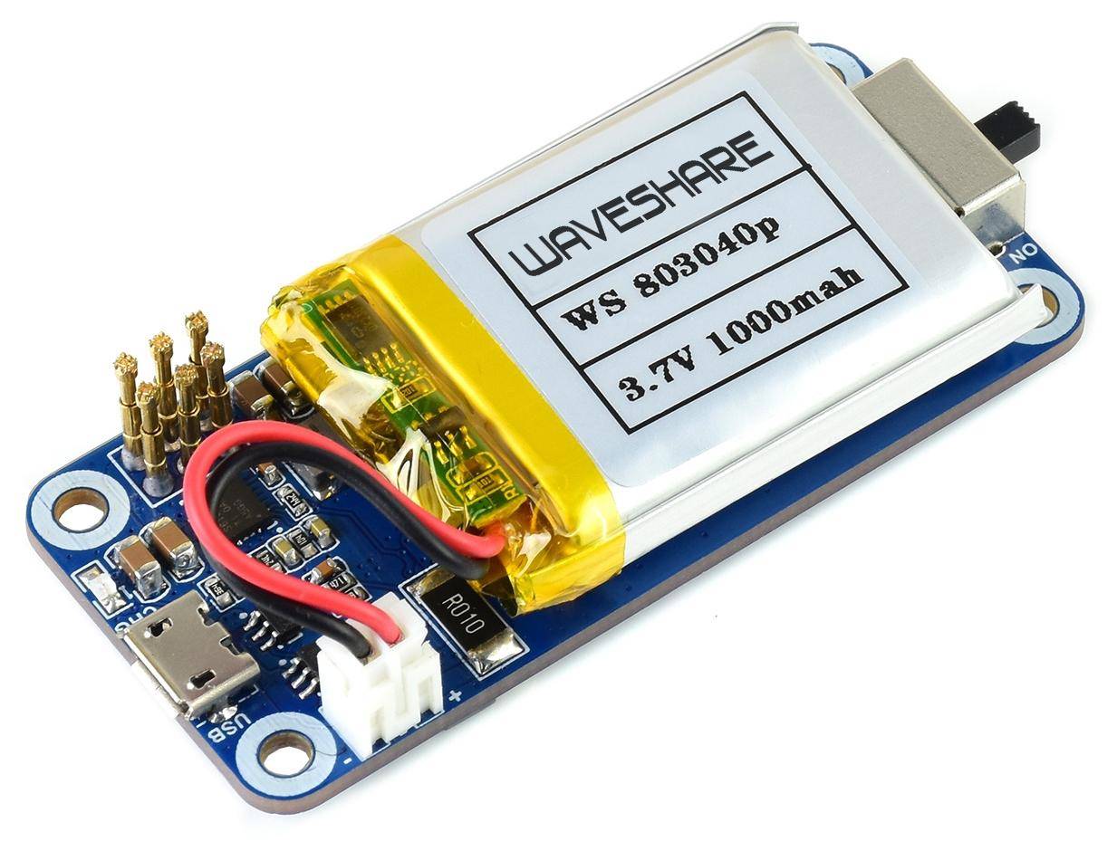 Waveshare UPS HAT C für Raspberry Pi Zero, I2C Batterieüberwachung, Li-po 1000mAh, Schutzschaltungen-0