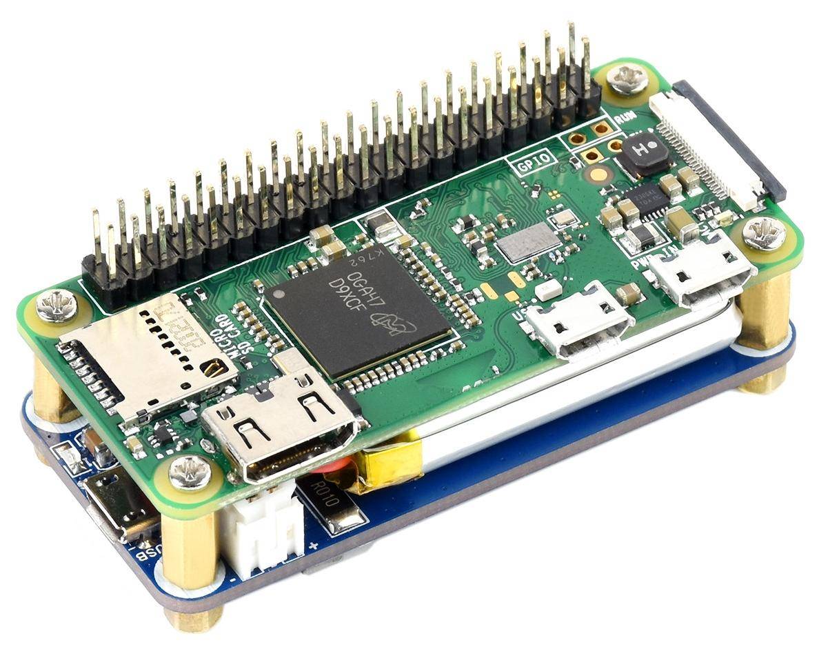 Waveshare UPS HAT C für Raspberry Pi Zero, I2C Batterieüberwachung, Li-po 1000mAh, Schutzschaltungen-1