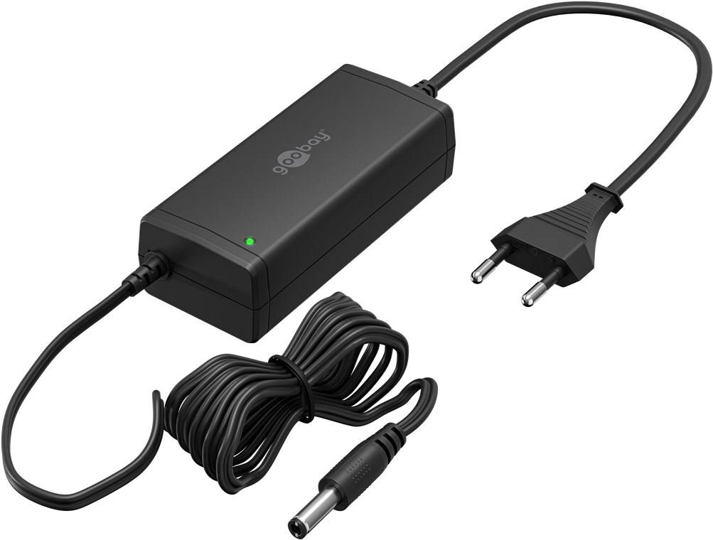 Goobay 64980 12V Netzteil DC Stecker 5,5 x 2,1mm Ladegerät 3A / 36W Festspannung Steckernetzteil Netzadapter Schwarz-0