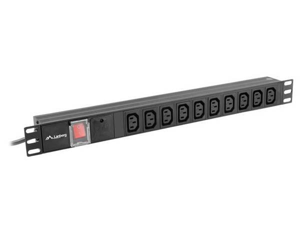Lanberg Stromverteilungseinheit - AC 220-250 V - Eingabe, Eingang IEC 60320 C14 - Ausgangsanschlüsse: 10 (power IEC 6032