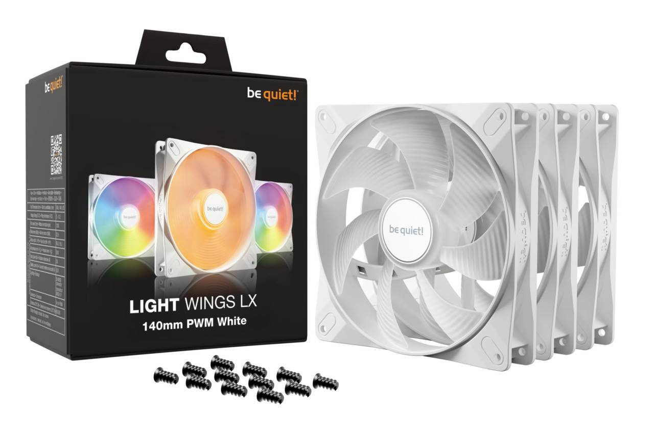 be quiet! Light Wings LX - Gehäuselüfter - PWM - 140 mm - weiß (Packung mit 3)-4