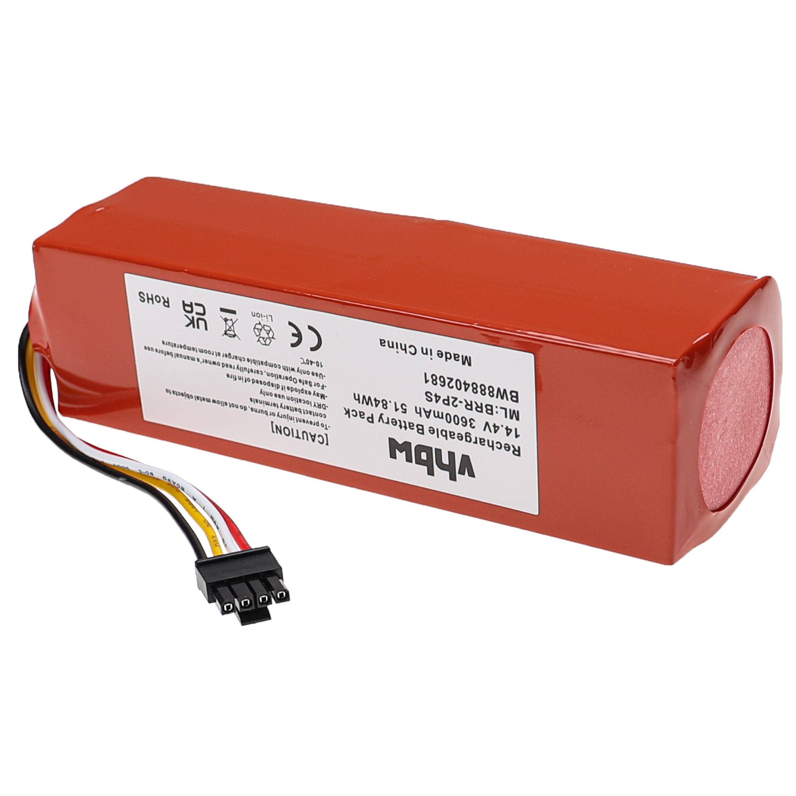 vhbw Akku kompatibel mit Xiaomi Roborock Q7 Q702-00 | Q7 Max Q7M52-00 Q380RR, Q7 Q702-00 Q400RR Saugroboter (3600 mAh-1